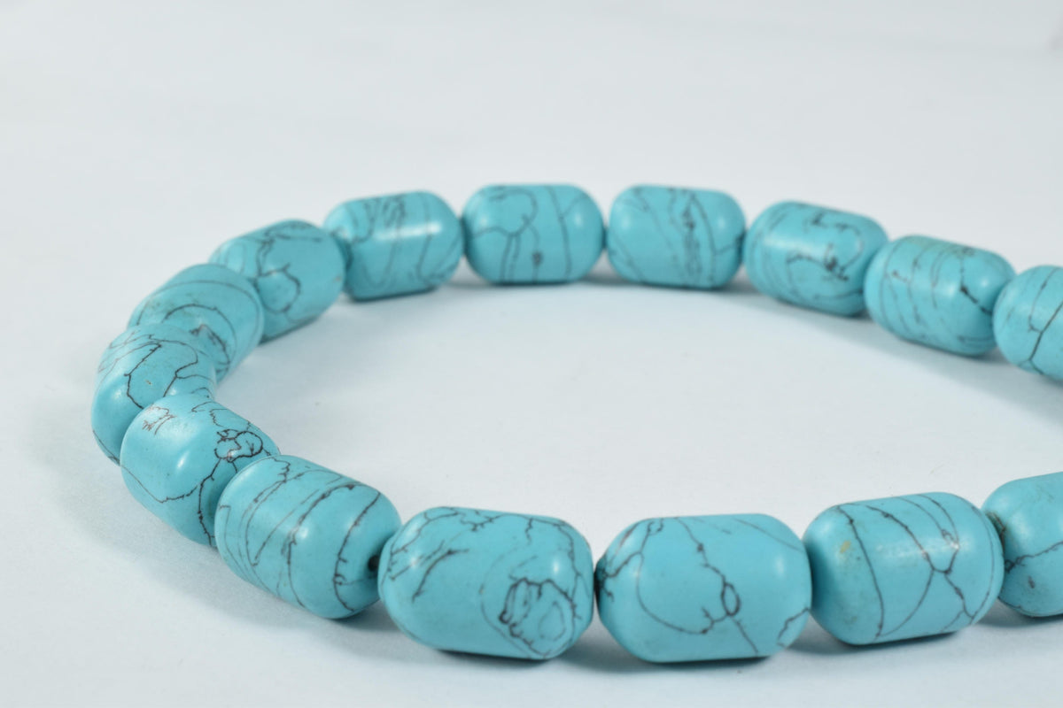 11x15mm Howlite Stone Tube Beads, Sold by 1 strand of 21pcs,Craft Supplies,Tools  Beads,Gems,Cabochons,Beads,Blue  Stone,B...