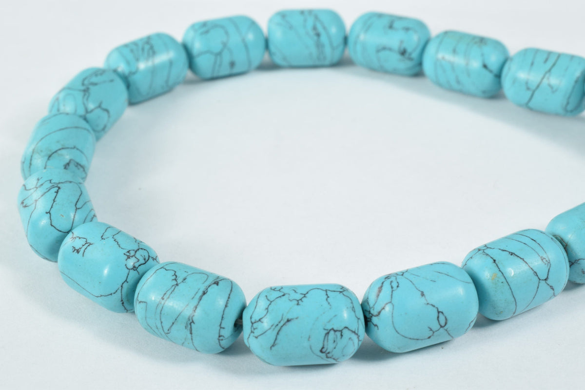 11x15mm Howlite Stone Tube Beads, Sold by 1 strand of 21pcs,Craft Supplies,Tools  Beads,Gems,Cabochons,Beads,Blue  Stone,B...