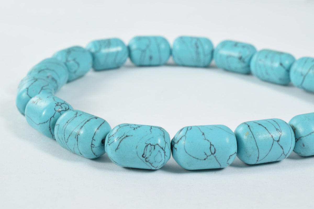 11x15mm Howlite Stone Tube Beads, Sold by 1 strand of 21pcs,Craft Supplies,Tools  Beads,Gems,Cabochons,Beads,Blue  Stone,B...
