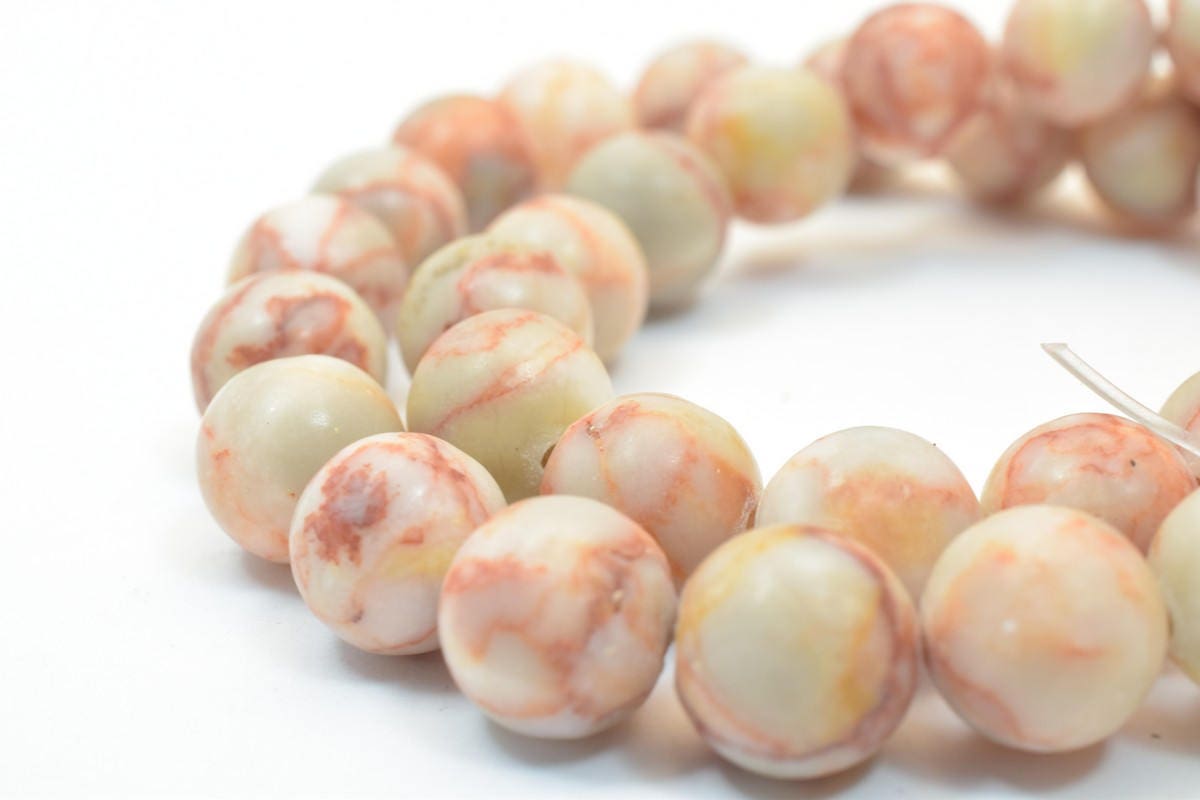 Matte Red Picasso Jasper Round Beads 6.5mm/8mm/10mm Round Beads Gemstone Beads 0.8mm hole opening for jewelry making Item#...