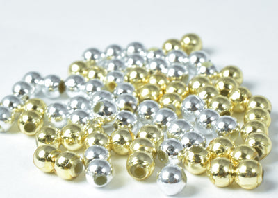 4mm Plastic Petite Gold/Silver Round Beads, Plastic Gold/Silver Beading Tools,Plastic 1000pcs Plastic Round Beads Jewelry...