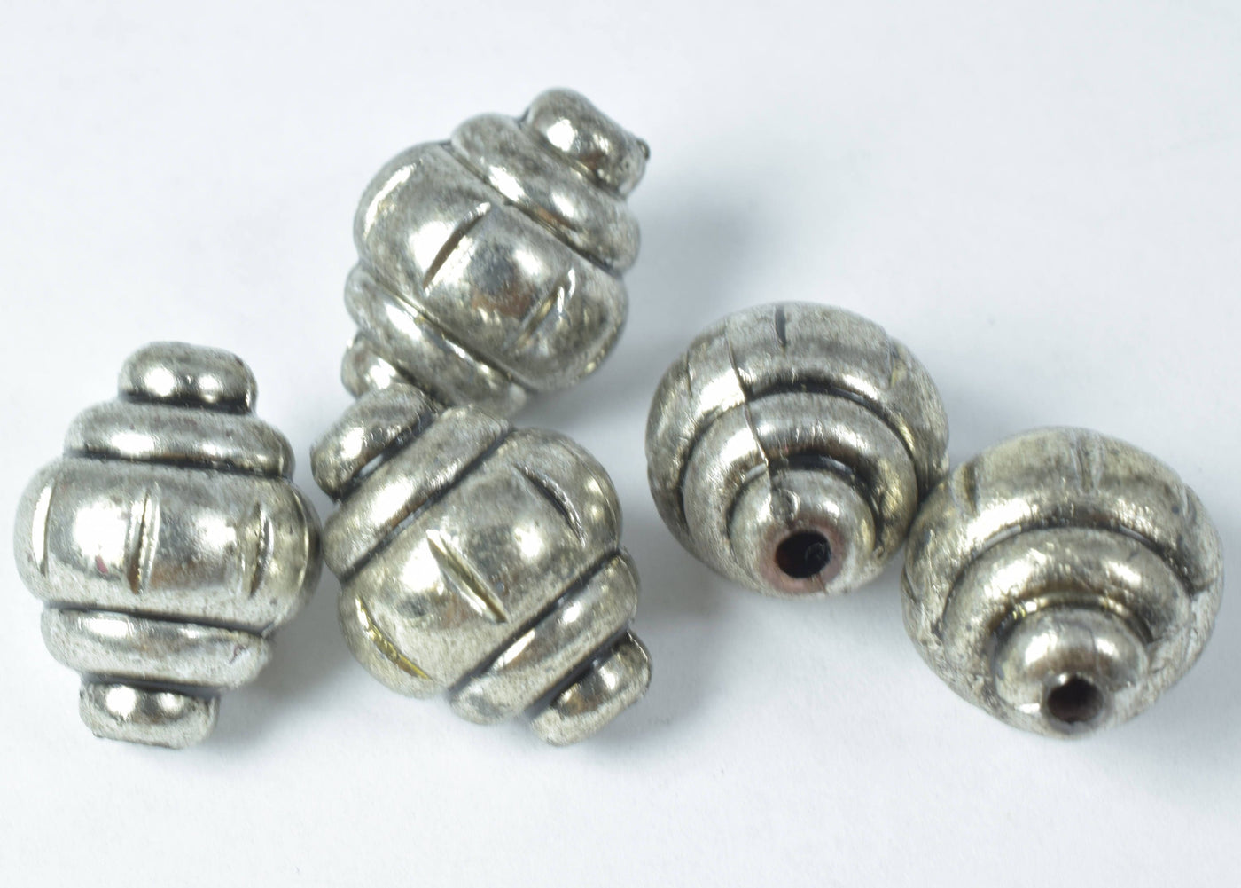 12x16mm Bali Textured Cone Plastic Antique Silver Plastic Beads, Wholesale Plastic Beads, Textured Cone Beads, Antique Sil...