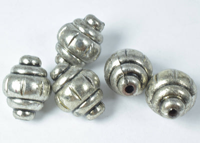 12x16mm Bali Textured Cone Plastic Antique Silver Plastic Beads, Wholesale Plastic Beads, Textured Cone Beads, Antique Sil...