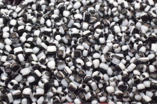 Black/White Glass Seed Beads Sizes 8.0/6.0 Sold by 1 LB/ Pound Size 8/0, 6/0 jewelry making supplies