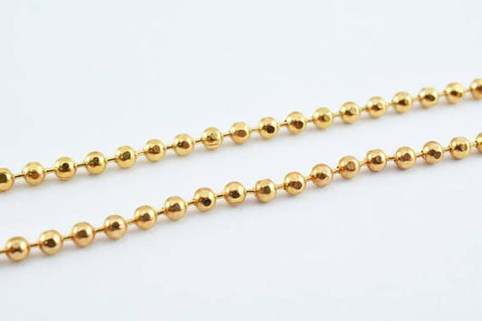 Gold Filled  Ball Chain 18Kt Gold Filled Size 31" Long 2mm Width Item #CG249 jewelry making supplies