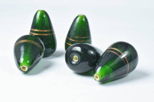 13x20mm Glossy Green Glass Cone Bottom Beads/Green Glass Beads/Sold by 30PCs/Wholesale Glass Beads/Cone beads/Glass Cone B...