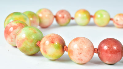 Mixed Sizes Orange & Green Mix Agate Stone Beads Sold by 1 strand of  37pcs, Mixed beads sizes, 62.4grams/pk jewelry makin...