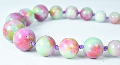 Mixed Sizes Mint & Pink Mix Agate Stone Beads Sold by 1 strand of  37pcs, Mixed beads sizes, 62.4grams/pk jewelry making s...