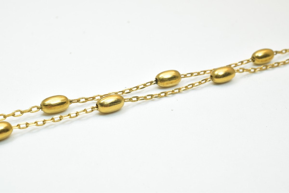Dark as Gold Filled* Chain 18KT as Gold Filled* Size 16.75" Long 1mm Thickness Item #CG47 jewelry making supplies - detail...