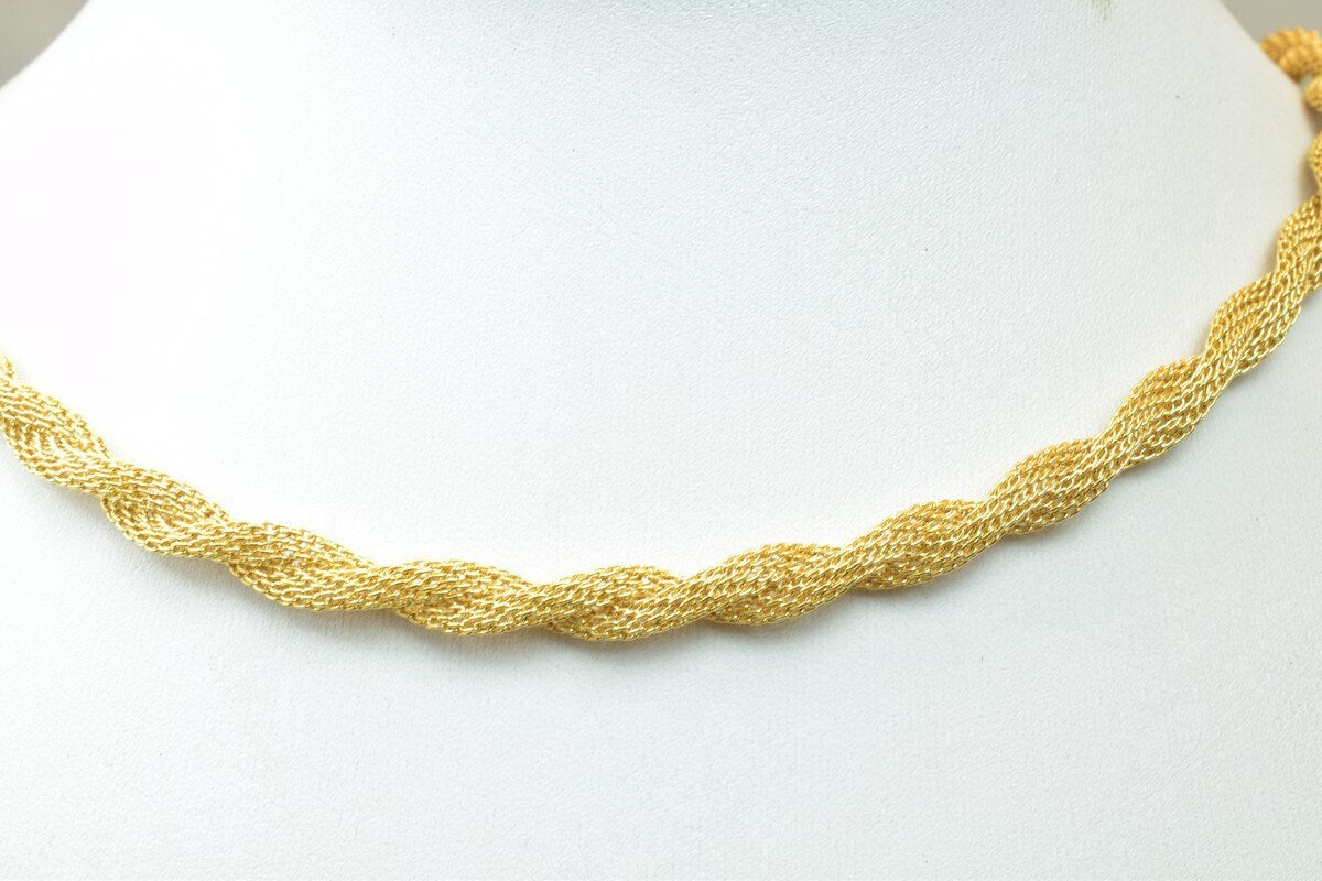 Mesh as Gold Filled* Chain 18KT as Gold Filled* Size 16.5" Long 6mm Width Item #CG102 jewelry making supplies - detail ima...