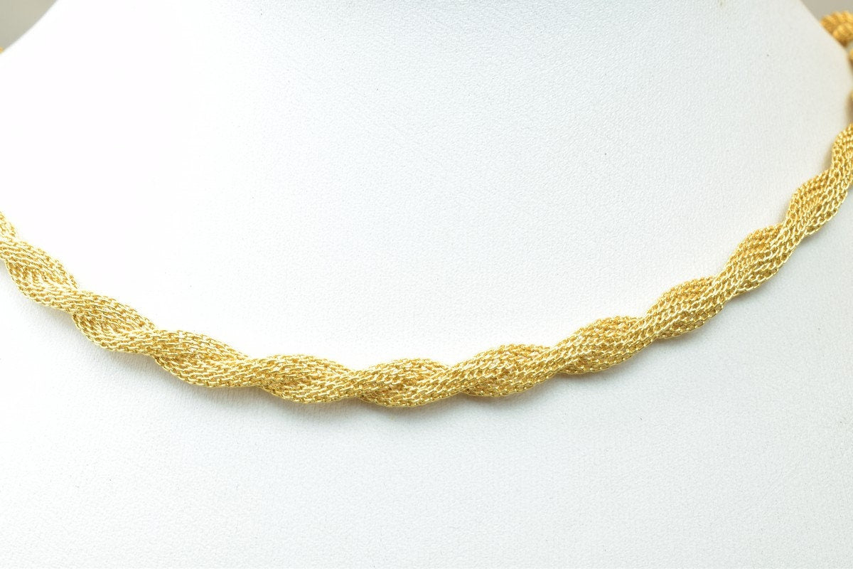 Mesh as Gold Filled* Chain 18KT as Gold Filled* Size 16.5" Long 6mm Width Item #CG102 jewelry making supplies - detail ima...