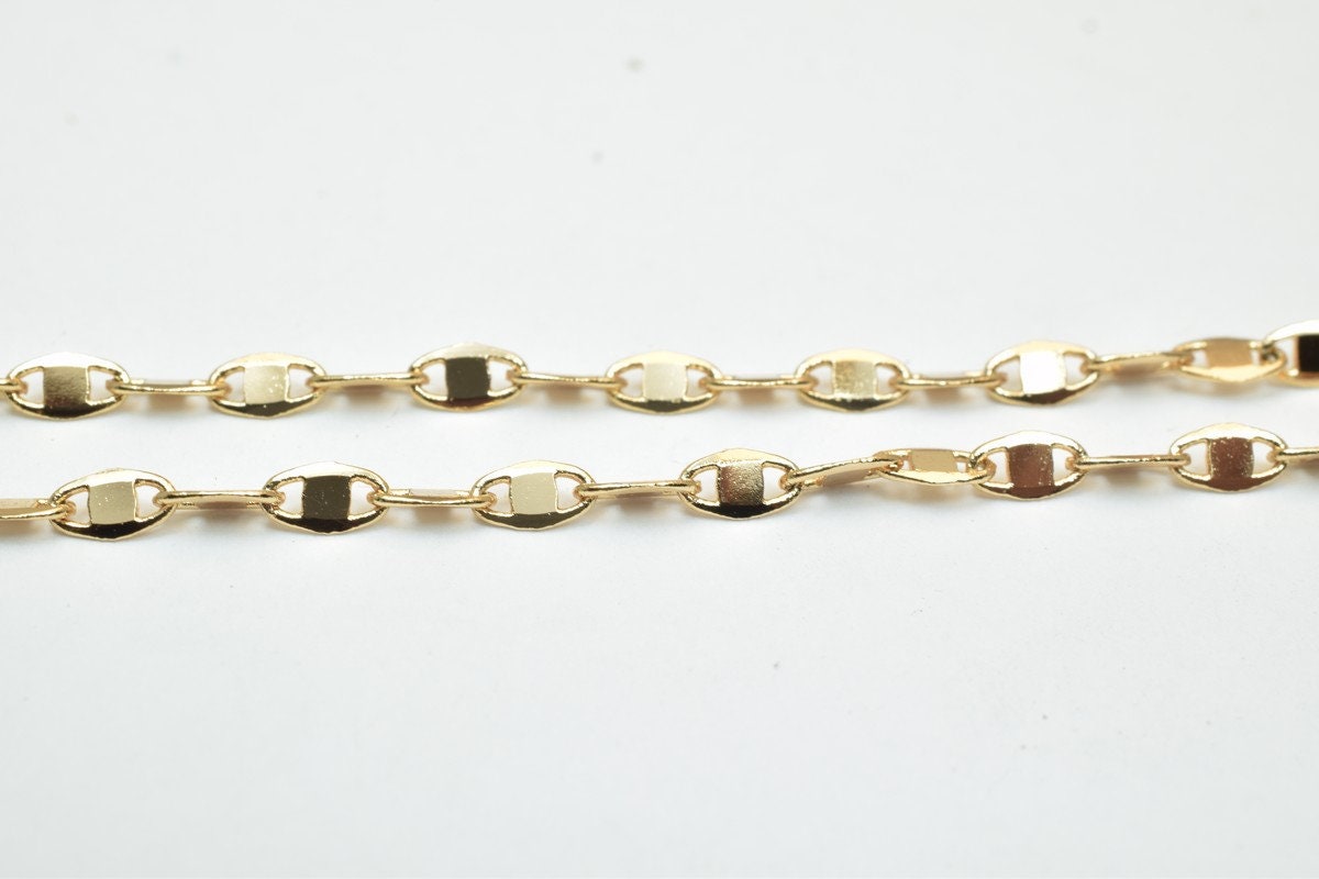 Pinky 18K as Gold Filled* Chain 17" Length Inches 3mm Width 0.5mm Thickness CG48 jewelry making supplies - detail image 3
