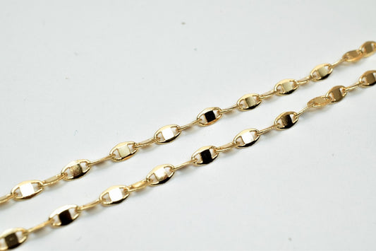 Pinky 18K as Gold Filled* Chain 17" Length Inches 3mm Width 0.5mm Thickness CG48 jewelry making supplies - detail image 2