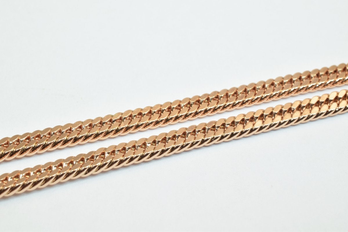 18K Rose as Gold Filled* Chain 19" Inch Long 4mm Width 2mm Thickness CG233 jewelry making supplies - detail image 3