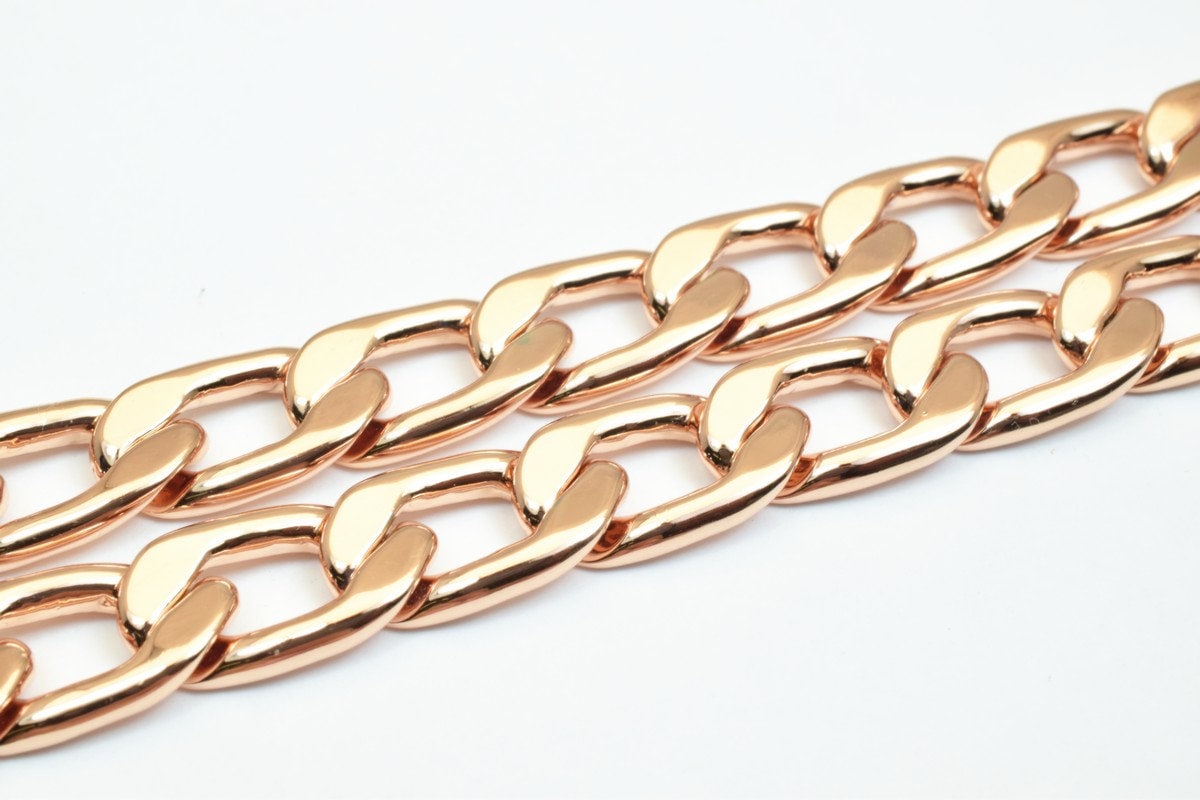 18K Rose gold filled EP tarnish resistant Chain 23.5" Inches Long 10mm Width 3mmThickness CG245 jewelry making supplies