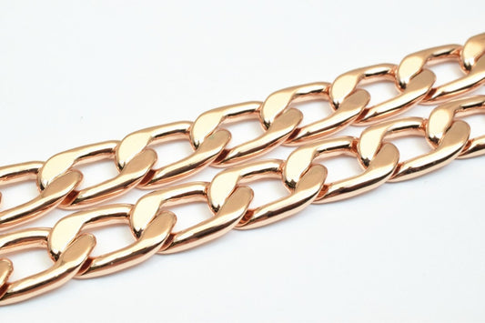 18K Rose gold filled EP tarnish resistant Chain 23.5" Inches Long 10mm Width 3mmThickness CG245 jewelry making supplies
