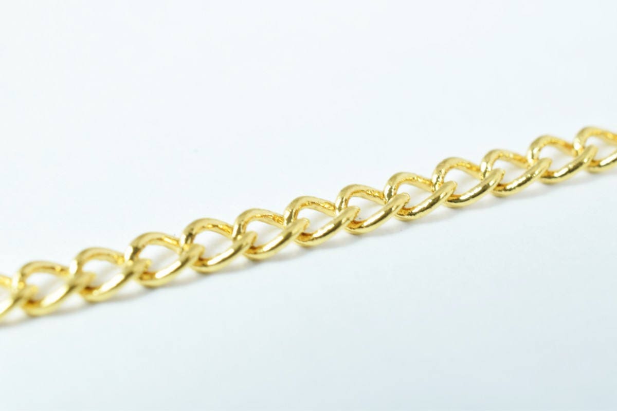 18K Gold Plated* tarnish resistant Cable Chain, Link Chain GFC068 Sold by Foot For Jewelry Making jewelry making supplies...