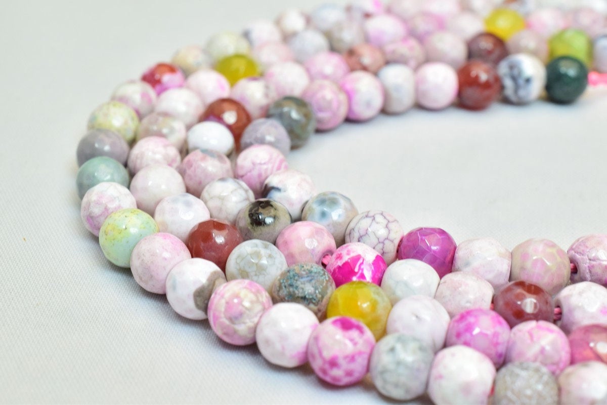 Natural Agate Gemstone Beads Faceted Round Beads 6mm Natural Stones Beads Healing chakra stones Jewelry Making Item# 78922...