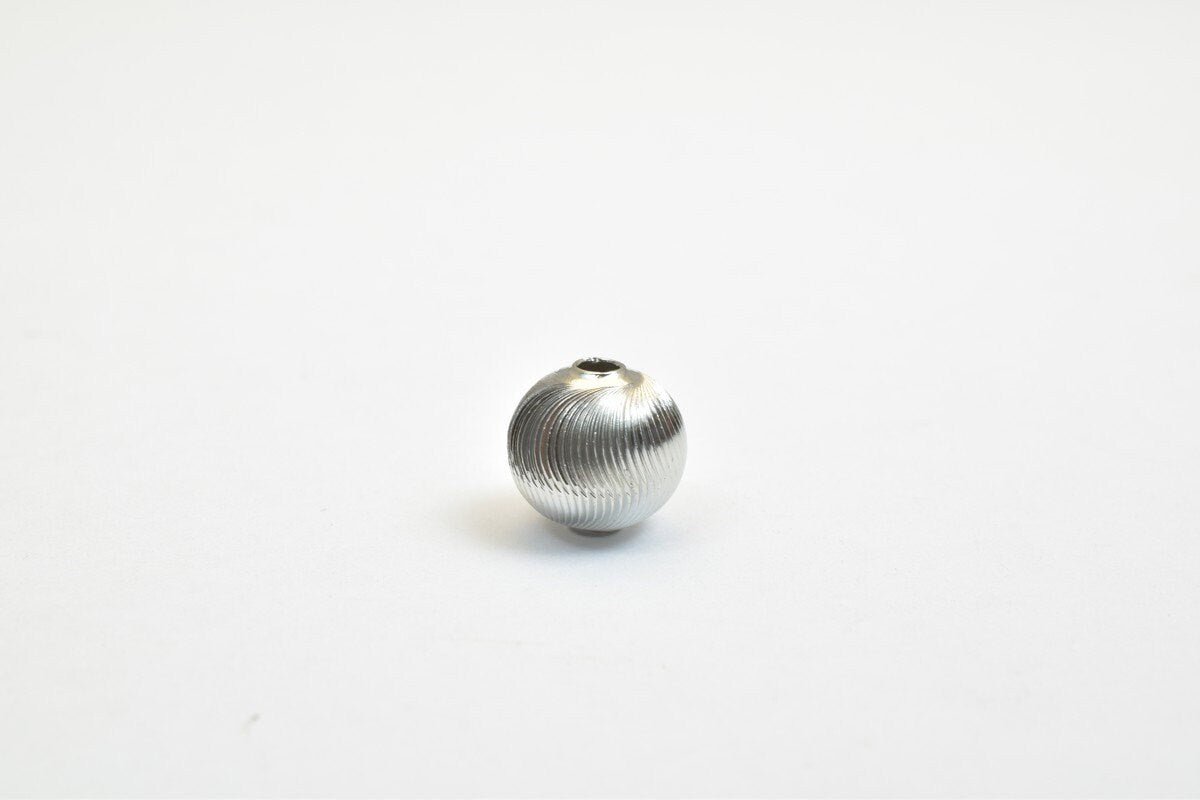 100 PCs Steel Plated Carved Round Beads 8mm/10mm Diamond Cut jewelry making supplies - detail image 3
