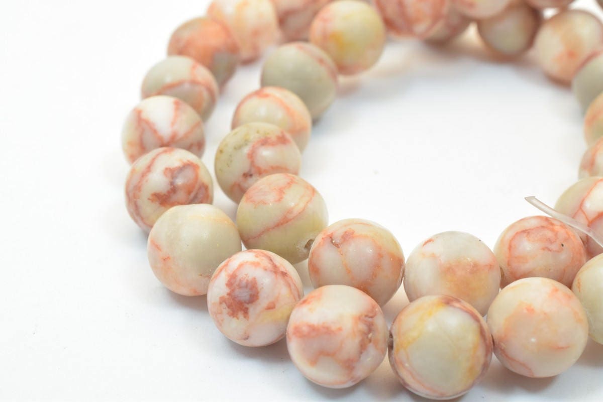 Matte Red Picasso Jasper Round Beads 6.5mm/8mm/10mm Round Beads Gemstone Beads 0.8mm hole opening for jewelry making Item#...