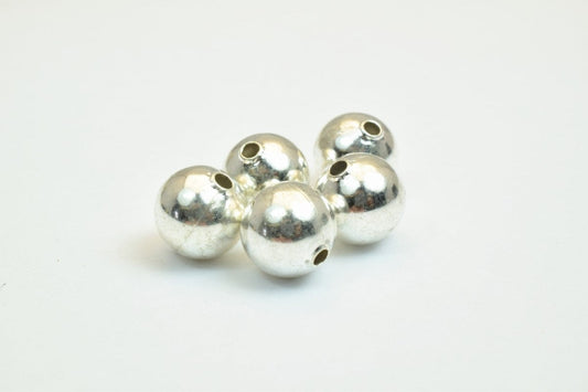 100 PCs Silver Plated Plain Round Beads 8mm/10mm Hole Size 1.5mm For Jewelry Making jewelry making supplies