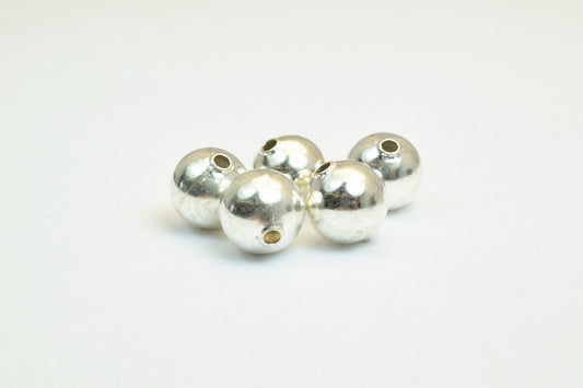 100 PCs Silver Plated Plain Round Beads 8mm/10mm Hole Size 1.5mm For Jewelry Making jewelry making supplies - detail image 2