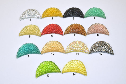 10 PCs Sparkly Acrylic Rhinestone Moon 30x20mm Resin Flatback Decoden Beads Kawaii Cabochons Phone Case Embellishments Bli...
