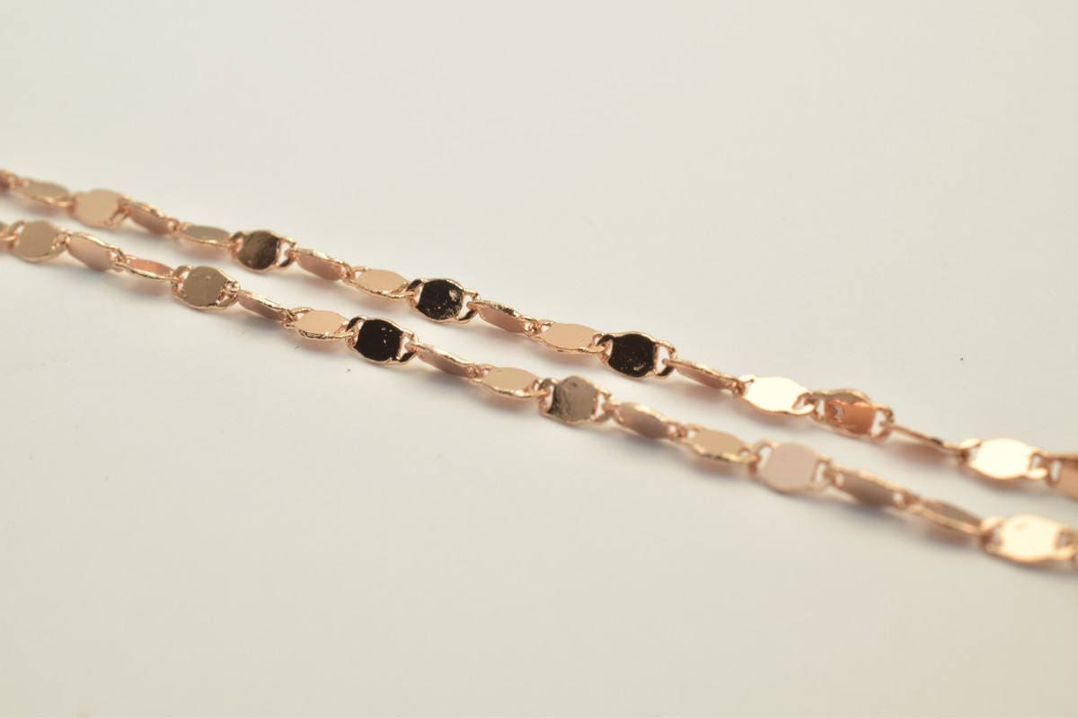 18K Rose as Gold Filled* Chain 17.25" Inch CG213 jewelry making supplies - detail image 5