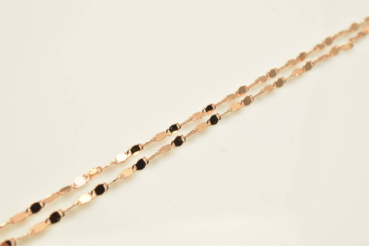 18K Rose as Gold Filled* Chain 17.25" Inch CG213 jewelry making supplies