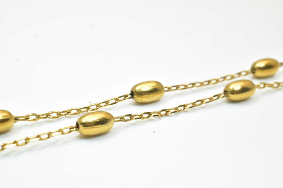 Dark as Gold Filled* Chain 18KT as Gold Filled* Size 16.75" Long 1mm Thickness Item #CG47 jewelry making supplies