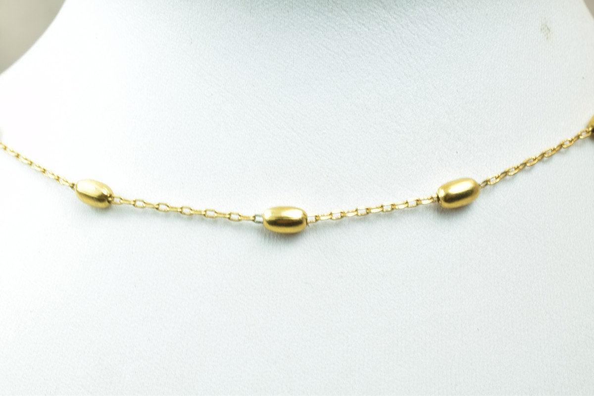 Dark as Gold Filled* Chain 18KT as Gold Filled* Size 16.75" Long 1mm Thickness Item #CG47 jewelry making supplies - detail...