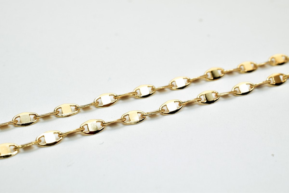 Pinky 18K as Gold Filled* Chain 17" Length Inches 3mm Width 0.5mm Thickness CG48 jewelry making supplies