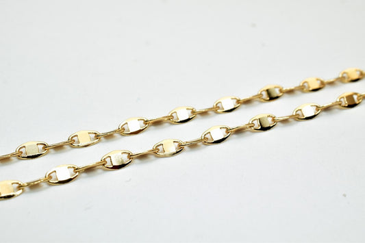 Pinky 18K as Gold Filled* Chain 17" Length Inches 3mm Width 0.5mm Thickness CG48 jewelry making supplies
