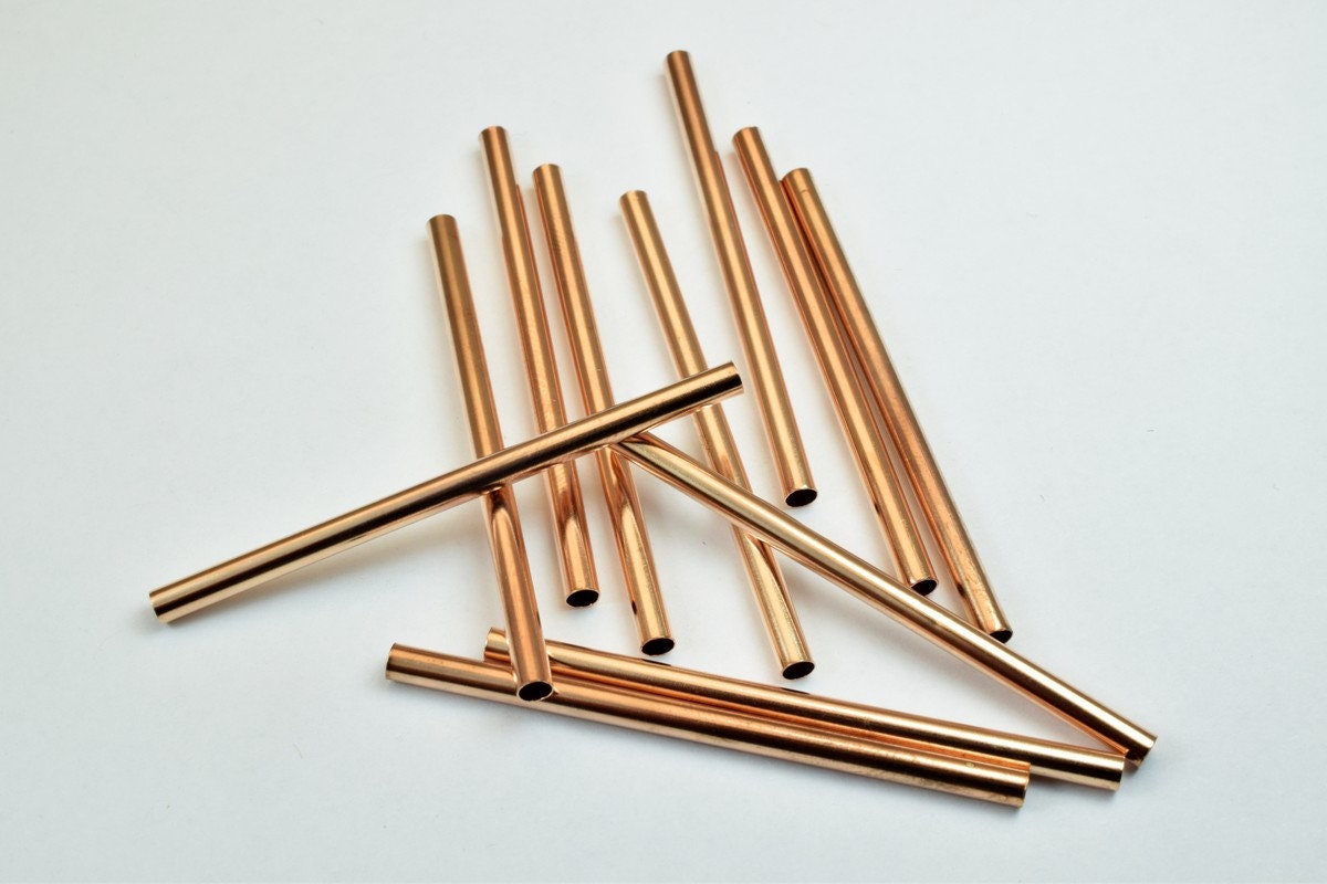 12 PCs Straight Tube Jewelry Finding Beads  3x40mm/3x45mm/3x50mm Plain Tube Gold/Silver/Gun Metal/ RoseGold For Jewelry Ma...