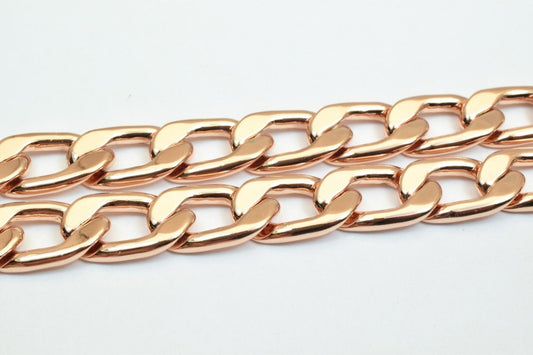 18K Rose gold filled EP tarnish resistant Chain 23.5" Inches Long 10mm Width 3mmThickness CG245 jewelry making supplies -...