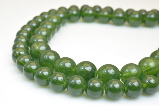 Green Color Glass Beads Round 8mm/10mm Shine Round Beads For Jewelry Making Item #A jewelry making supplies - detail image 2