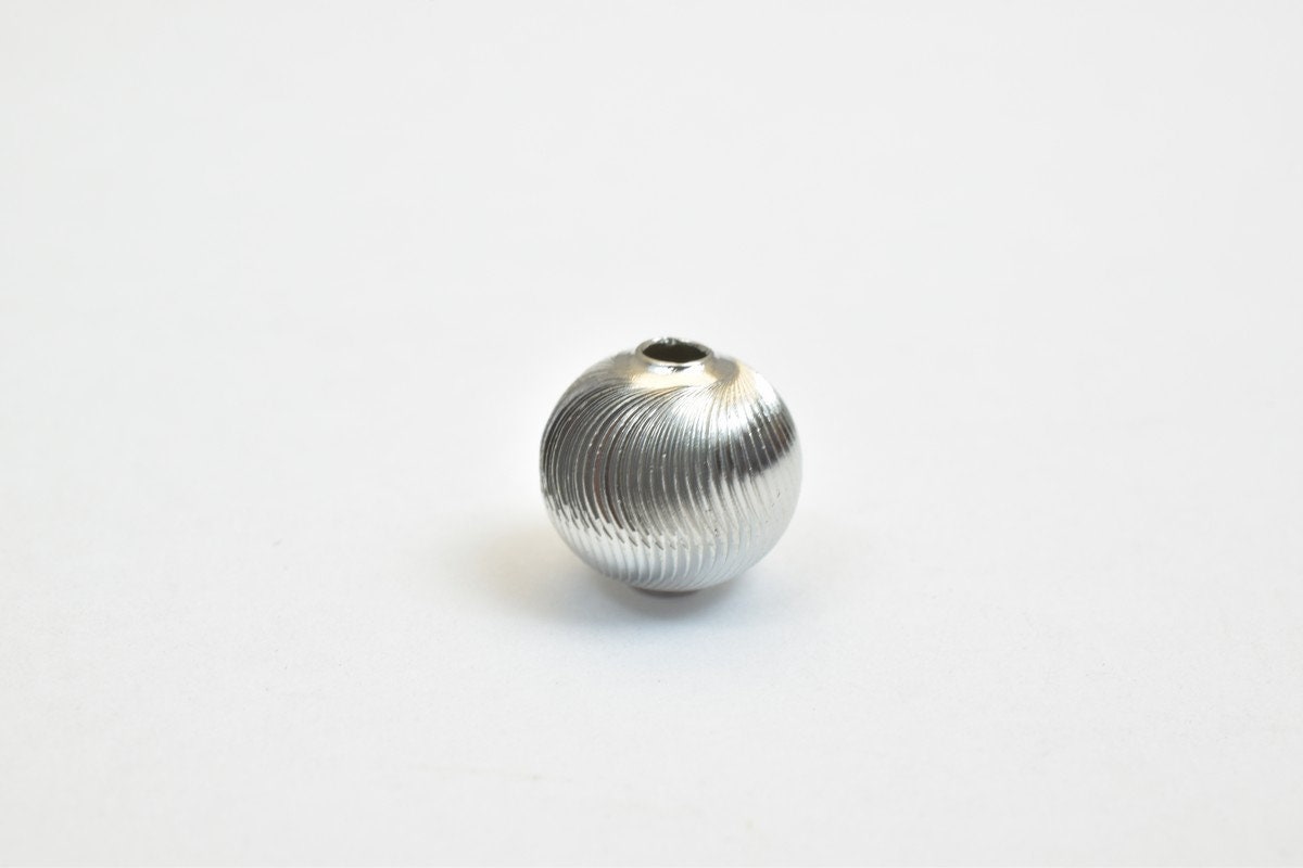 100 PCs Steel Plated Carved Round Beads 8mm/10mm Diamond Cut jewelry making supplies - detail image 2