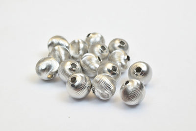 100 PCs Steel Plated Carved Round Beads 8mm/10mm Diamond Cut jewelry making supplies