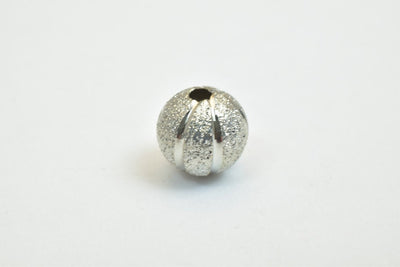 100 PCs Steel Plated Watermelon Carved Round Beads 8mm/10mm Diamond Cut jewelry making supplies - detail image 3
