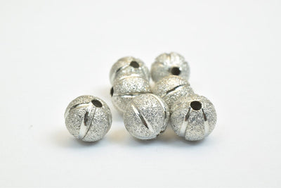 100 PCs Steel Plated Watermelon Carved Round Beads 8mm/10mm Diamond Cut jewelry making supplies