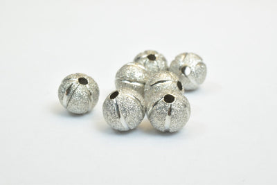100 PCs Steel Plated Watermelon Carved Round Beads 8mm/10mm Diamond Cut jewelry making supplies - detail image 4