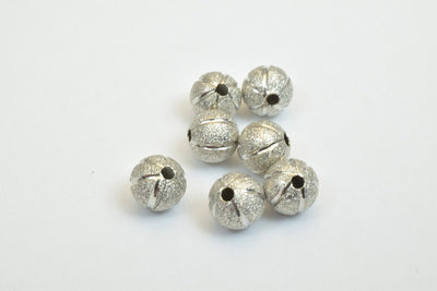 100 PCs Steel Plated Watermelon Carved Round Beads 8mm/10mm Diamond Cut jewelry making supplies - detail image 6
