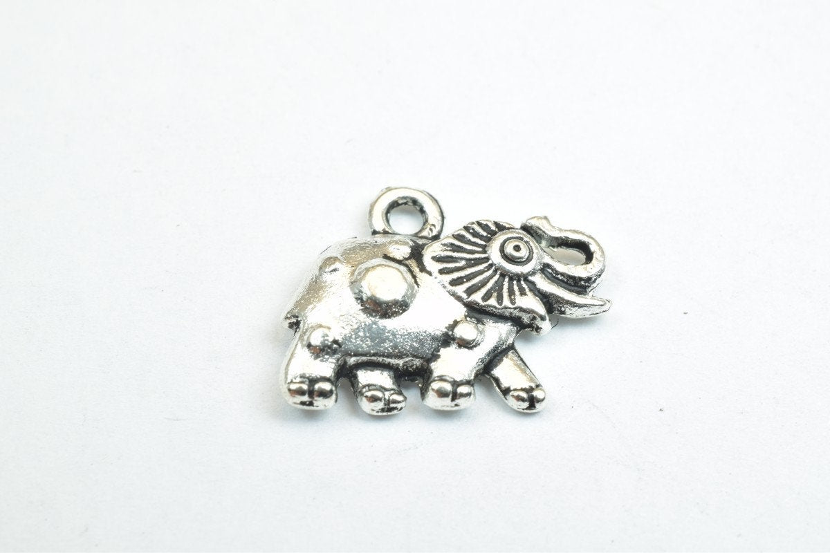 18 PCs Elephant Animal Antique Silver/Antique Green/Gold Alloy Charm Beads Size 16x12mm Jump Ring Size 1.5mm For Jewelry M...