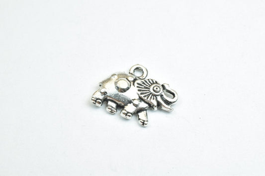 18 PCs Elephant Animal Antique Silver/Antique Green/Gold Alloy Charm Beads Size 16x12mm Jump Ring Size 1.5mm For Jewelry M...