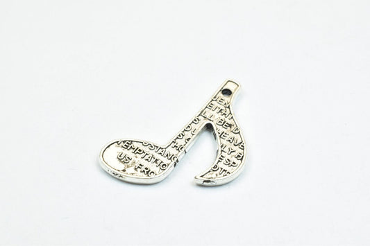 10 PCs Quaver Music Note Charm Antique Silver/Antique Green/Gold Alloy Beads Size 24x18mm Hole Size 0.8mm Metal Beads For...