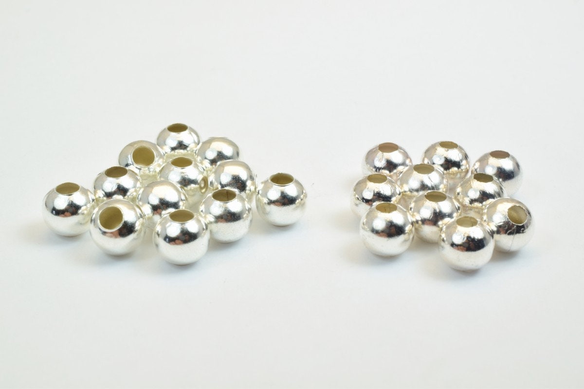 600 PCs Silver Plated or Silver Chrome Plated Plain Round Beads 3mm Hole Size 1mm to 2mm For Jewelry Making jewelry making...