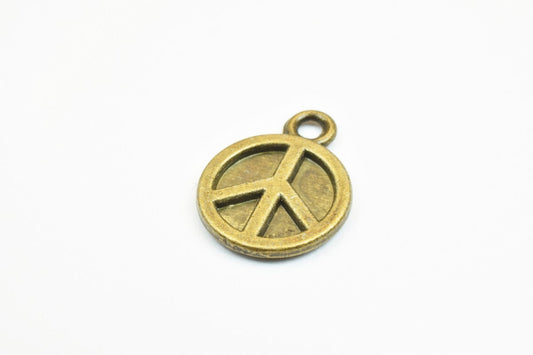 18 PCs Peace Sign Charm Pendant Bronze/Silver Charm Beads Alloy Metal Bracelet Pendant Size 15x12mm JumpRing Size 1.5mm Fo...
