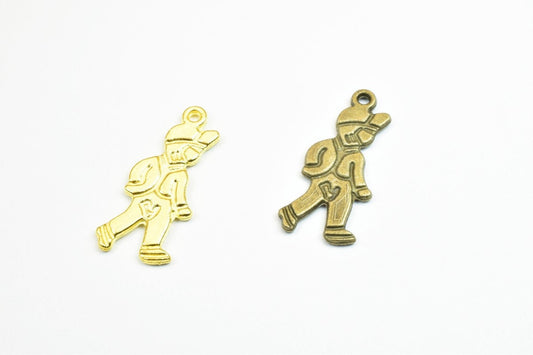 12 PCs Walking Boy Charm Pendant Bead Gold/Bronze Size 24x11mm Decorative Design Metal Beads 1mm JumpRing Opening for Jewe...