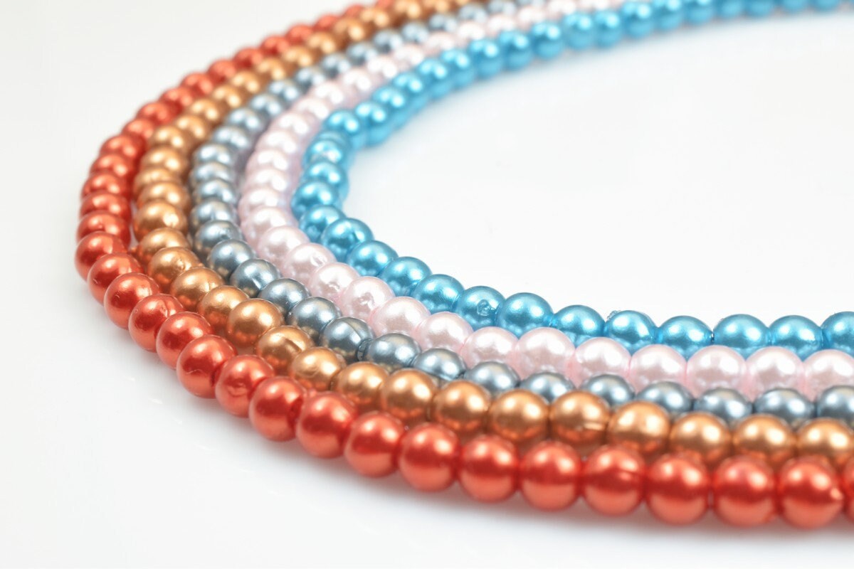 220 PCs Round Acrylic Plastic Pearl Size 4mm Loose Spacer Beads Center Drilled Beads Sell for Decoration & Wedding Party J...