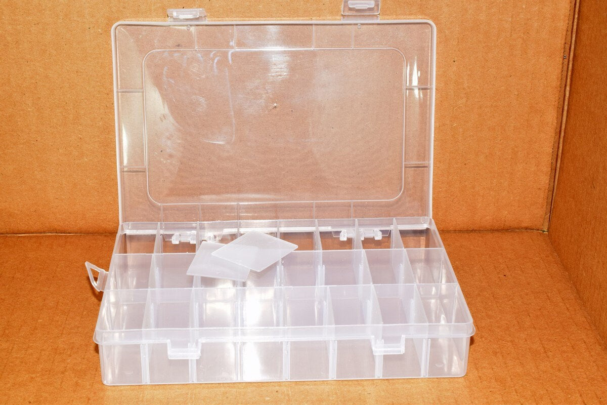 Plastic Storage organizer Container Box Case, 24 Compartments for Beads/Charms/Beads Size 7.25"x5.5"x1.5" Inches, 200x130x...